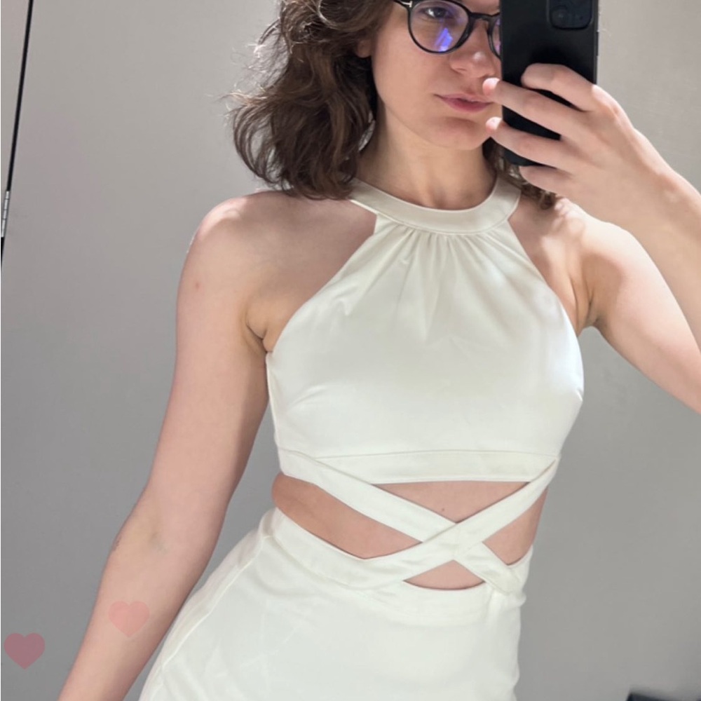 Likely White Sheath Dress with Criss-Cross Front